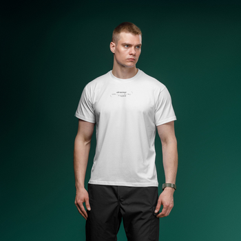 Футболка Basic Military T-Shirt з авторським принтом NAME. Біла. Розмір XL