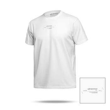 Футболка Basic Military T-Shirt с авторским принтом NAME. Белая. Размер L
