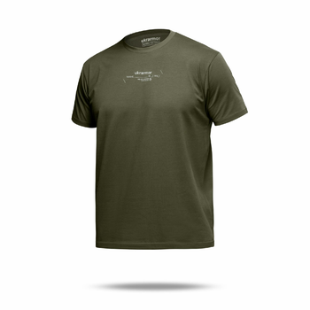 Футболка Basic Military T-Shirt с авторским принтом NAME. Олива. Размер S