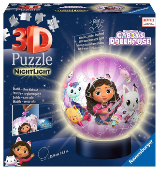 Пазл 3D Ravensburger Світна куля Котячий дім Габі 12.9 х 15.9 см 72 деталі (4005556115754)