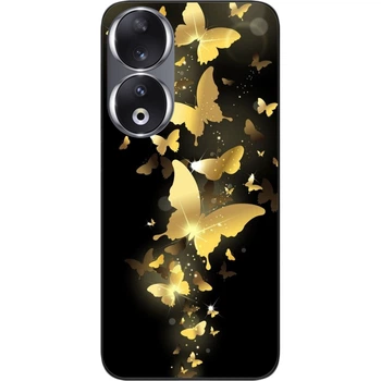 Силиконовый чехол SMTT для Honor 90 с картинкой Золотые бабочки
