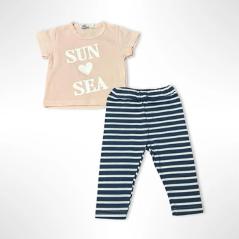 Комплект "Sun and Sea" (майка+шорти) для дівчинки Няня 68 см Персиково-синій (0595)