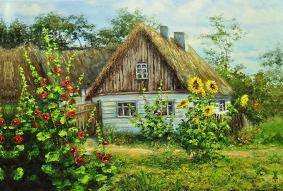 Картина на холсте "Домик" (N359)