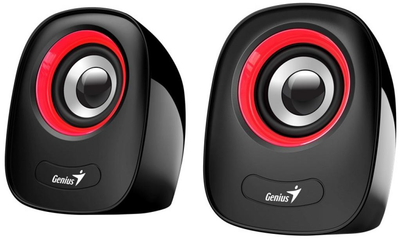 Акустична система Genius SP-Q160, 2.0, USB-А, mini-jack, червоний (31730027401)