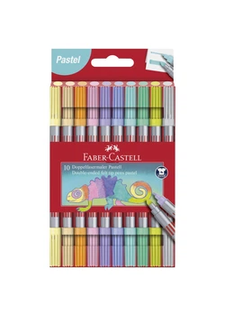 Фломастеры 10 цв. FABER CASTELL Fibre -Tip Pastel двусторонние (151112)