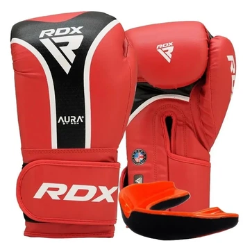 Боксерські рукавиці RDX AURA PLUS T-17 Red/Black 10 унцій + Капа у подарунок