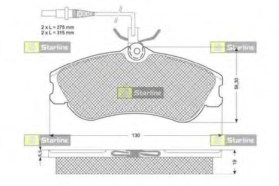 Тормозные колодки, к-т. StarLine (BDS035)