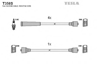 Провода зажигания высоковольтные ГАЗ 402 силикон Tesla (T358S) Tesla (T358S)