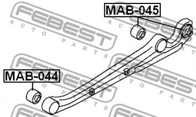 Сайлентблок заднього продольного ричага MITSUBISHI PAJERO/MONTERO SPORT CHALLENGER K94W/K9/ Febest (MAB045)