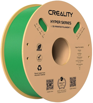 Пластик Creality Hyper PLA Filament для 3D принтера 1 кг 1.75 мм Зелений (3301010380)