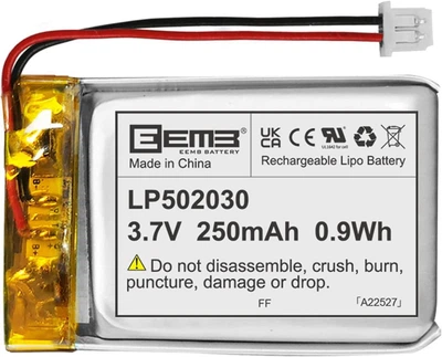 Литий-полимерный аккумулятор EEMB 3.7V 250mAh с разъемом Molex