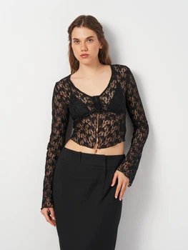 Топ женский H&M 1095318_круж S Черный (KZ2000001504574_KAY2000001504574)
