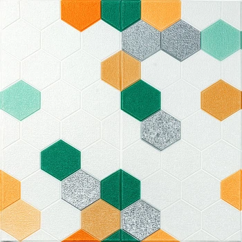 Панель стеновая 3D 700х700х4мм мозаика Sticker Wall Зеленый (D) SW-2015