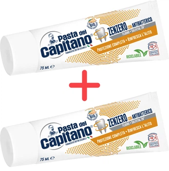 Упаковка зубной пасты Pasta del Capitano Ginger Антибактериальная с Имбирем 75 мл х 2 шт (2022140039915)