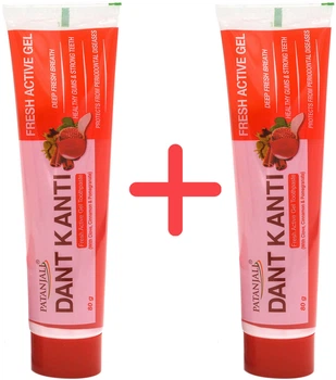 Упаковка зубної пасти Patanjali Ayurved Dant Kanti Свіжий Активний гель 80 г х 2 шт (8904109464850)