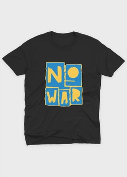Жіноча футболка MODNO з патріотичним принтом No War M Чорний (TS001-5-BL-005-1-126-F)