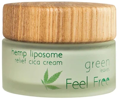 Крем для лица для жирной кожи - Feel Free Green Leaves Hemp Liposome Relief Cica Cream 50ml (1195709-120226)