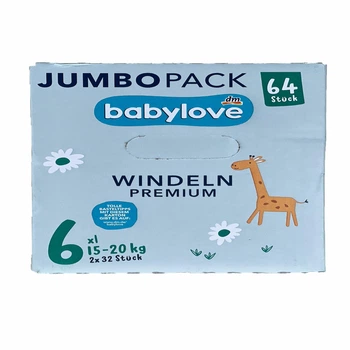 Дитячі підгузники Babylove Premium 6 (15-20 кг) 64 шт