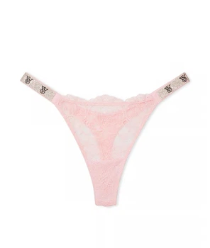 Трусики Victoria's Secret стринги со стразами розовые M