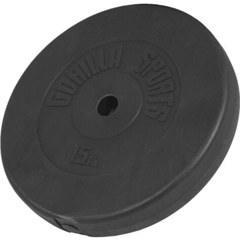 Dysk do sztangi Gorilla Sports 15 kg Czarny (4260200840684)