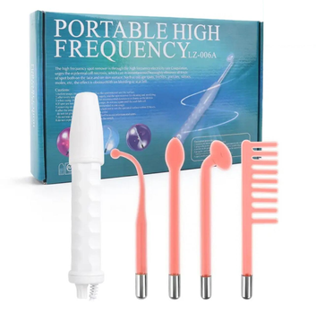 Електродний високочастотний дарсонваль для волосся та обличчя, апарат косметологічний для дарсонвалізації, 4 насадки, білий (85267308)