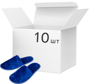 Упаковка тапочек tapki одноразовых закрытых 29 см 10 пар Синих (V-13)
