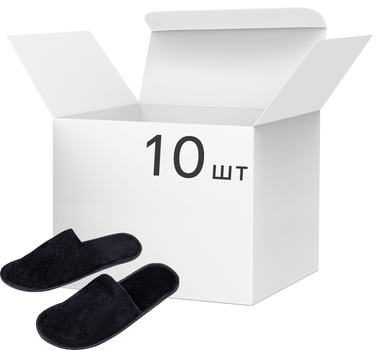 Упаковка тапочек tapki одноразовых закрытых 29 см 10 пар Черных (V-15)