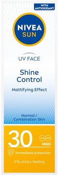 Крем для обличчя Nivea Sun UV Sun UV Face Shine Control матуючий SPF 30 50 мл (5900017089003)