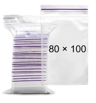 Пакет с замком Zip-Lock 80*100 мм уп-100шт ящ-80 уп