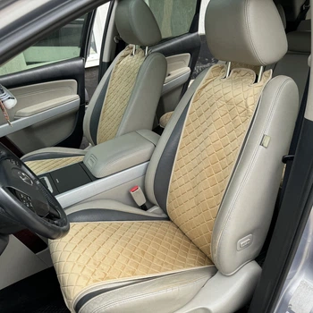 Комплект накидок на сидіння автомобіля з алькантари Lux ПАЙКА Квадратний ромб Пісочні Стандарт Повний комплект
