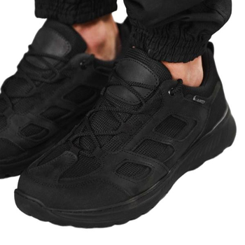 Тактичні кросівки літні Extreme Police ВТ1008 чорні шкіряні сітка прошиті 42