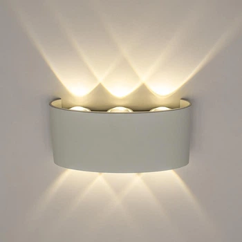 Фасадный настенный светильник LUMINARIA LINZA SIX 6W R170 3000K WHITE 220V IP54 (уличный)