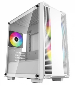 Корпус Deepcool cc360 argb, White, без бп, Mini Tower, Micro atx/Mini itx, макс. cpu - 165 мм / gpu - 320 мм, 1xUSB 3.0 / 1xUSB 2.0, 3x120 мм argb, бічна панель із загартованого скла (r-cc360-whapm3-g-1)