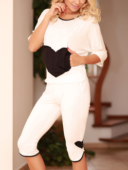 Piżama (bluza + spodnie) damska Kalimo Vigo S Ecru (5902429210198)