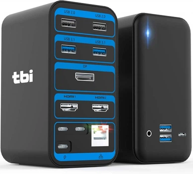 Докинг станция 15 в 1 USB Hub Macbook Type-C 4К 2xHDMI 1xDisplay Port