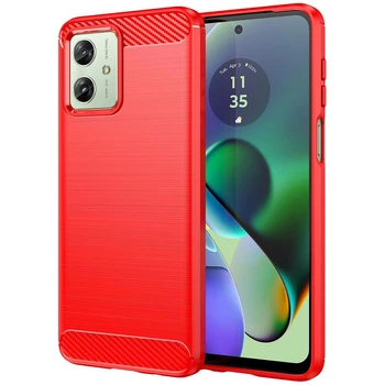 Чохол Lenuo Carbon Fiber для Motorola Moto G54 / G54 Power Red
