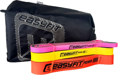 Резинки для подтягиваний Easyfit Premium 7-45 кг: набор 3 шт - резиновые петли для тренировок, фитнеса, упражнений на турнике EF-7453 (56003385)