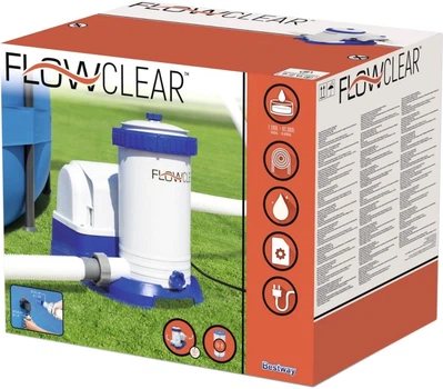 Фільтруючий насос для басейну Bestway Flow Clear + Змінний внутрішньовенний фільтр 58381 (6942138955699)