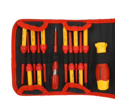 Набор отверток диэлектрических Workpro PRO EN/IEC 60900 12 предметов (WP341018)