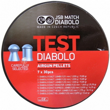 Пульки JSB Diabolo Test Exact Jumbo 1.03 г, кал.220(5.5 мм), 210 шт.