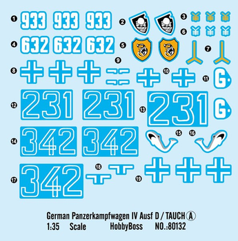 Збірна модель HobbyBoss PzKpfw IV Ausf D/Tauch масштаб 1:35 (6939319201324)