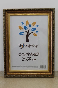Фоторамка 21Х30, (А4), состаренное золото с обрамлением, 377-1176, ОРГСТЕКЛО + ДВП