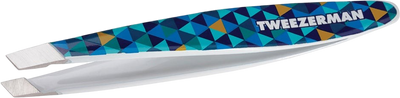 Пінцет для брів Tweezerman Mini Slant Tweezer Blue Mosaic (0038097020557)