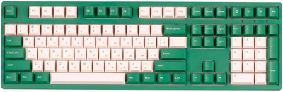 Клавиатура проводная Akko 3108 DS Matcha Red Bean 108Key CS Pink V2 USB-A EN/UKR No LED Green (6925758605625)
