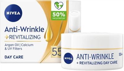 Денний крем для обличчя NIVEA проти зморщок + ревіталізація 55+ 50 мл (4006000072388/5900017103181)