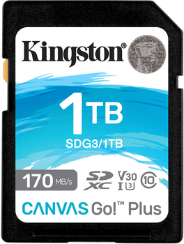 Карта памяти Kingston SDXC 1TB Canvas Go! Plus Class 10 UHS-I U3 V30 (SDG3/1TB)