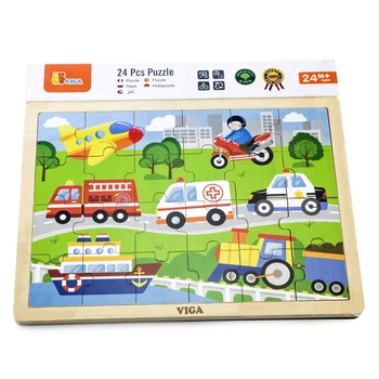 Деревянный пазл «Транспорт (24 элемента)». Производитель - Viga Toys (51462)