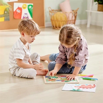 Пазл Hape Динозаври з розмальовкою (E1641)