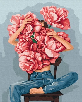Картина по номерам Пионы в объятиях © Mykhailyshyna Daria 40x50 BS52115