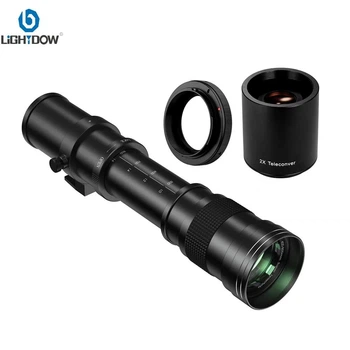 Теле-объектив с ручным зумом Lightdow 420-800mm f/8.3-16 + телеконвертер 2Х для Canon R 3|R5|R6|R8|R7|R10|R50|R100 (black)